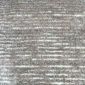 Tapete Artesanal Ondinha kilin ap marrom em chenille cru 1,50x2,13